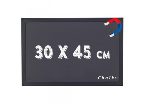 Chalky Manyetik Kara Tahta Siyah Çerçeveli 30x45 cm